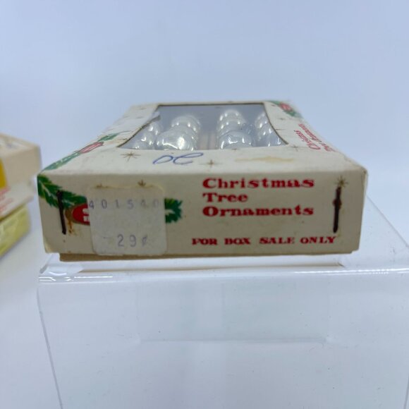 vintage miniature 15mm glass ornaments set of 24 silver In original box - Picture 4 of 7